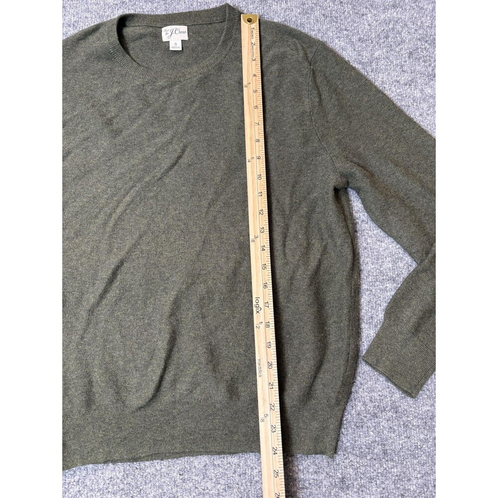 J.CREW Sweater Mens S Green Lightweight Tight Knit Crew Neck Pullover Casual - Picture 3 of 5